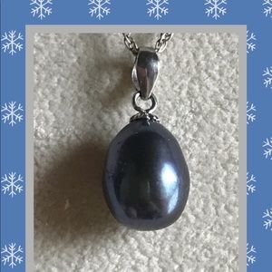Vantel Pearl Drop Necklace Sterling Chain NEW